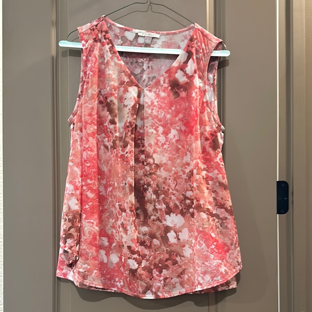 Sleeveless Pink and Brown Top